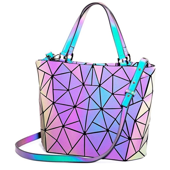 Boutique Handbags - New Luminous geometric Holographic bag